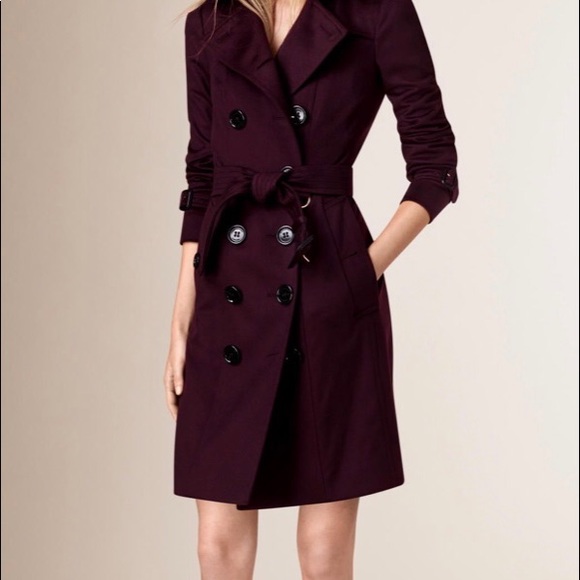 Burberry wool trench in plum - Picture 1 of 9